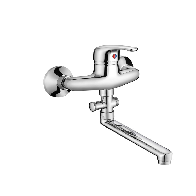 Classic and popular style  Brass Chrome Single lever handle wall mounted bathtub mixer with separator Bathroom Faucet